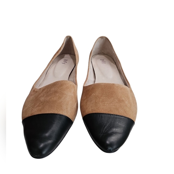 J Jill Size 10 Brown Black Suede Ballet Flats Two Tone Classic Preppy Office 90s - Picture 3 of 7